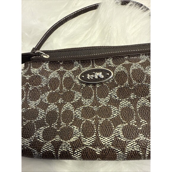 Coach Women's Corner Zip Wristlet In Pouch, Small - Brown - Picture 2 of 7